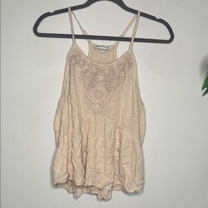 American Eagle Pink Crochet Camisole